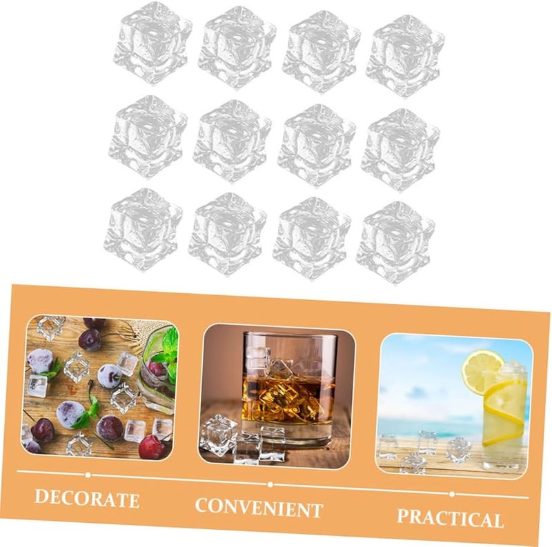 50 Pcs Clear Acrylic Ice Cube Squares Artificial Decoration for Fish Tanks - Image 5